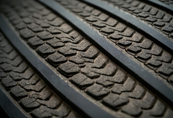 Macro Texture of Offroad Tire Tread with Dirt