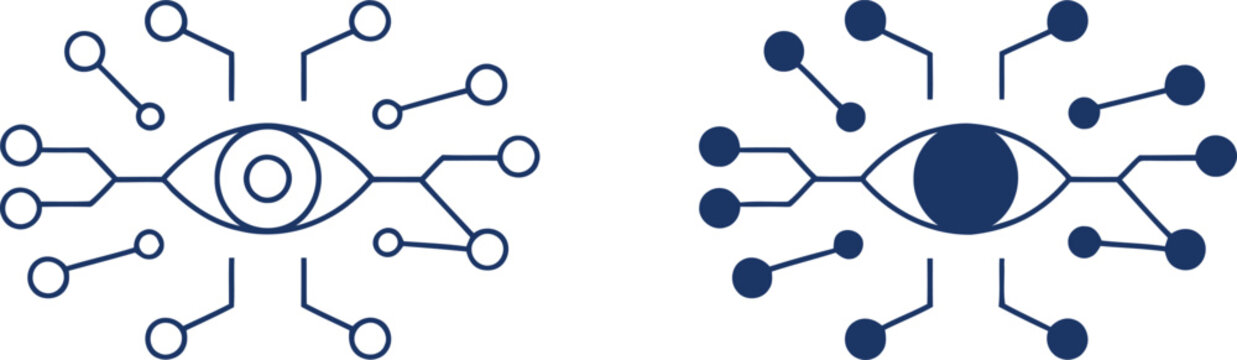 Digital eye network connection abstract