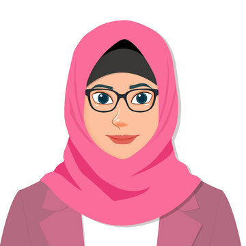 face woman with pink jilbab