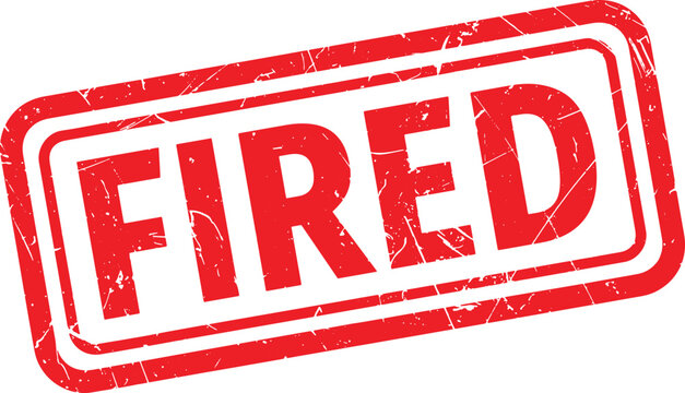 FIRED red rubber stamp text