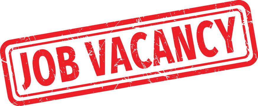 JOB VACANCY red rubber stamp text
