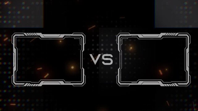 Futuristic dark VS battle interface animation in 4K esports gaming background.