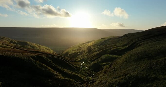 Soaring above a deep valley inYorkshire Dales