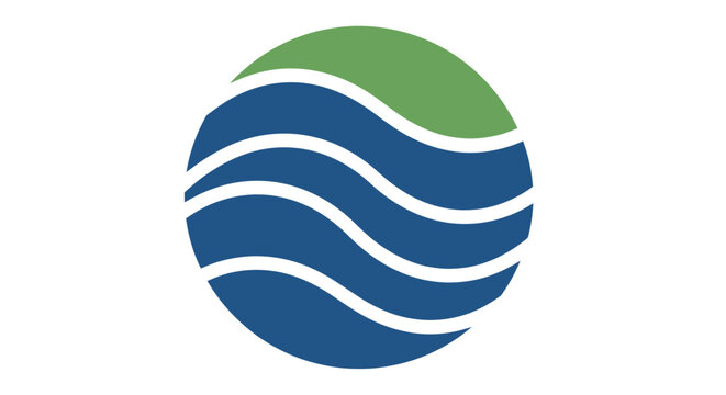 Blue Green Circle Wave Logo Design.