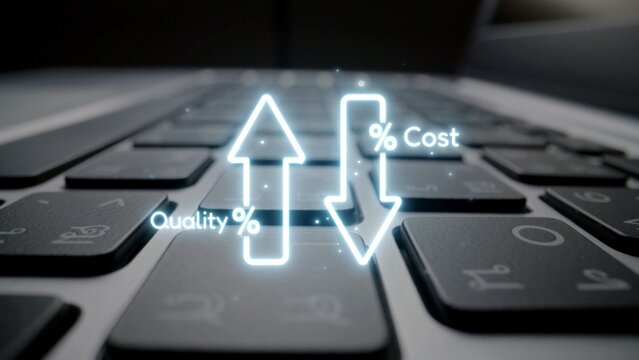 Business concept showing cost reduction and quality increase using Lean, Six Sigma, and Total Quality Management (TQM) to enhance efficiency, value, and customer satisfaction. Muxer