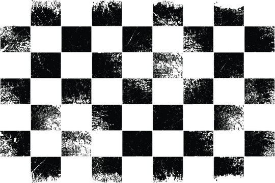 Grunge Checkerboard Pattern with Distressed Texture and Racing Flag Aesthetic