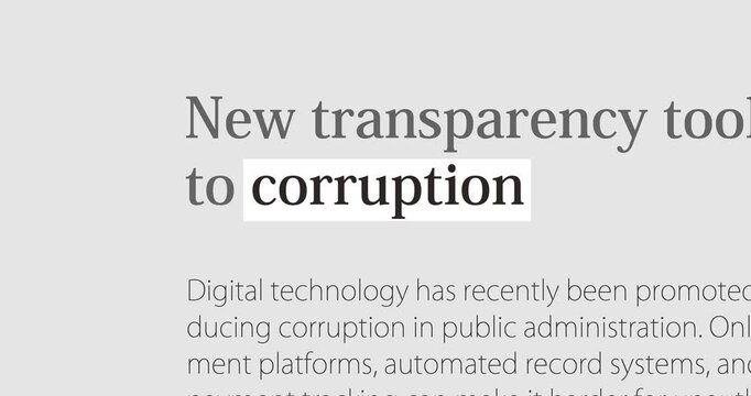 Corruption and bribery, changing news headlines sequence across media, news about corruption and abuse of power, loop footage
