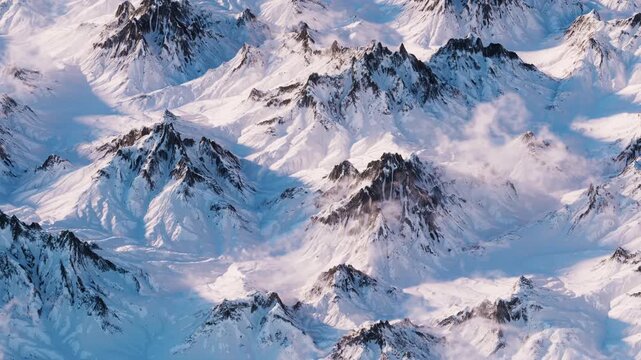Snow mountains landform background, 3d rendering.