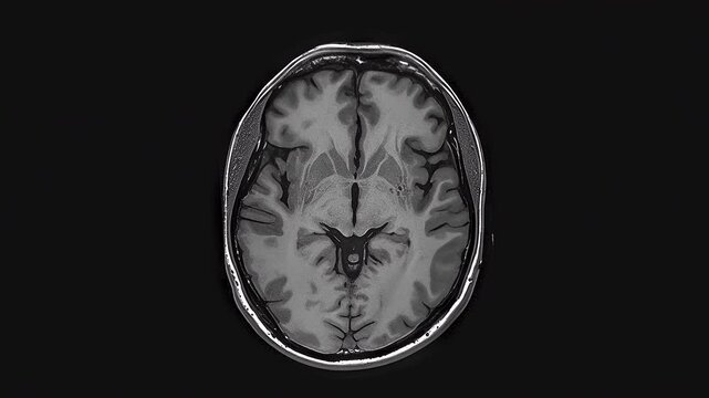 Inner Universe: Animated MRI Brain Visualization. MRI scanning with spatial layer analysis in brain research demonstrates the technology's high effectiveness in detecting abnormalities