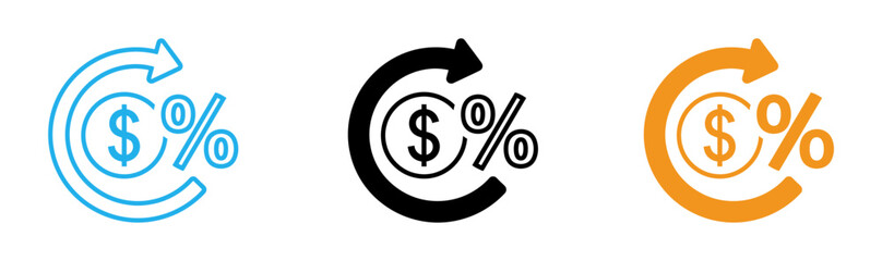 Obraz premium Financial symbols with percentage and dollar signs
