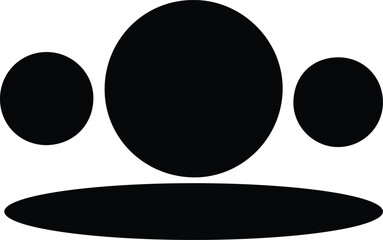 Minimalist vector silhouette representing a user group or community, an ideal icon for modern digital interfaces and collaborative platforms