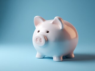 Obraz premium piggy bank clean minimal isolated on a light blue background