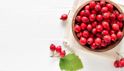 Fresh hawthorn berry in bowl © nadin333