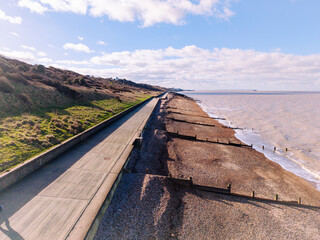 Fototapeta premium Groynes at Whitstable by drone. 