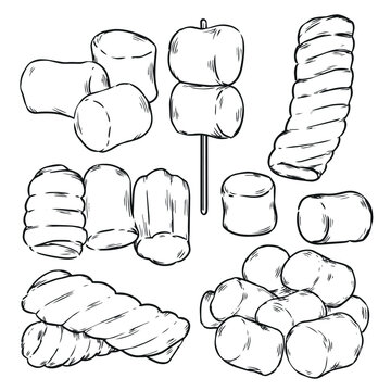 Hand drawn Marshmallow vector illustration