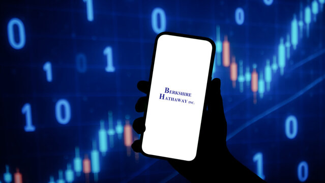 Berkshire Hathaway Inc. logo displayed on a smartphone screen &ndash; Delhi, India &ndash; June 04, 2025