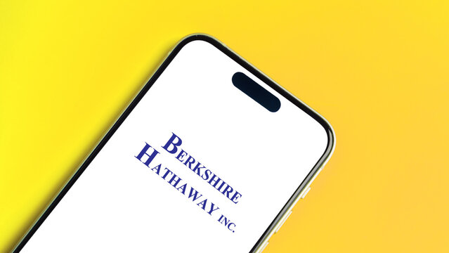 Berkshire Hathaway Inc. logo displayed on a smartphone screen &ndash; Delhi, India &ndash; June 04, 2025