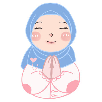 Illustration of a Muslim woman wearing a hijab