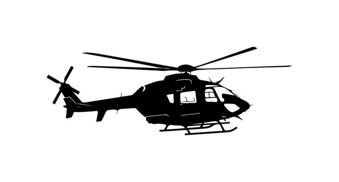 Black helicopter silhouette vector