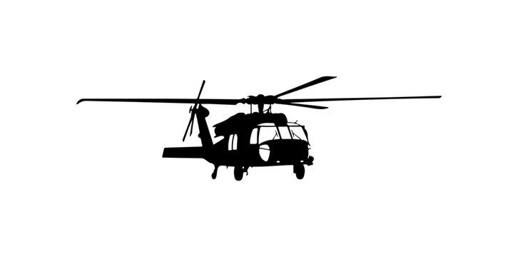 Black helicopter icon vector