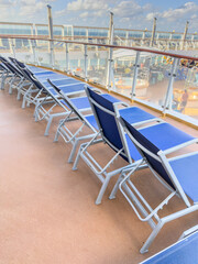 Stack of Deck Chairs on a cruise ship