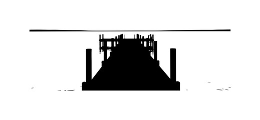 Vector silhouette of a pier or dock