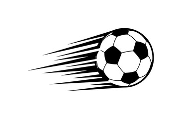 Vector soccer ball icon with motion lines