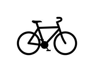 Vector bicycle icon, black silhouette