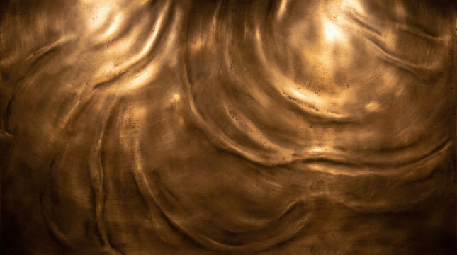 Shimmering bronze metallic texture background with warm reflective surface and organic variation, premium surface ideal for luxury brand award ceremony or heritage corporate design