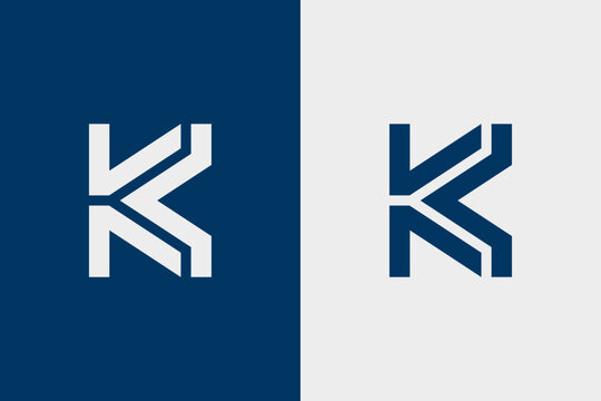 Modern lettermark K logo with geometric construction lines and layered structure. A bold monogram symbol representing building, engineering, and structural precision, ideal for construction brands.