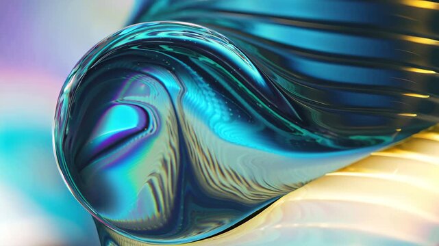 3D abstract animation, semi-transparent glass ribbons spiraling vortex, reflecting multicolored gradients bright highlights fluid motion, isolated on black background, cinematic reflections, dynamic
