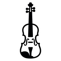 Black silhouette of a violin instrument music © VARIOUS