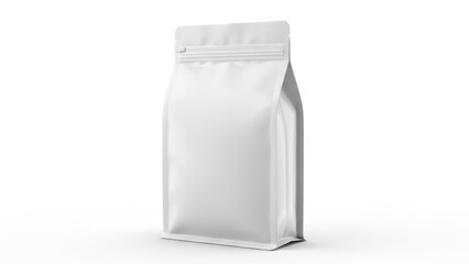 White stand-up pouch bag isolated on white background