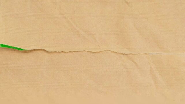 brown kraft paper transition with green screen chroma Key, Stop Motion Torn Paper Rip Opening Overlay for Video Editing