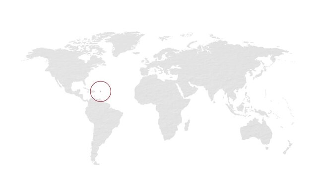 Antigua and Barbuda map highlighted on world map 01 animated motion background video footage dynamic visual for digital media presentations marketing 