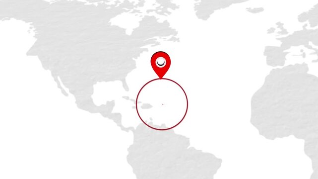 Anguilla map highlighted on world map 04 animated motion background video footage dynamic visual for digital media presentations marketing screens and