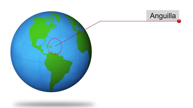 Anguilla map highlighted on world map 06 animated motion background video footage dynamic visual for digital media presentations marketing screens and
