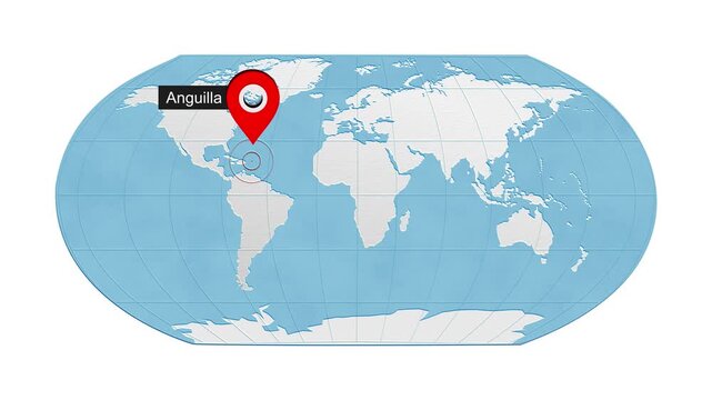 Anguilla map highlighted on world map 13 animated motion background video footage dynamic visual for digital media presentations marketing screens and
