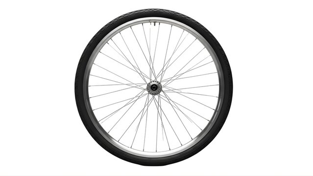 A bicycle wheel with a black tire on a transparent background