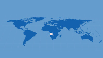 Fototapeta premium Angola map highlighted on world map 0105 digital illustration graphic visual image suitable for design projects presentations marketing materials web 