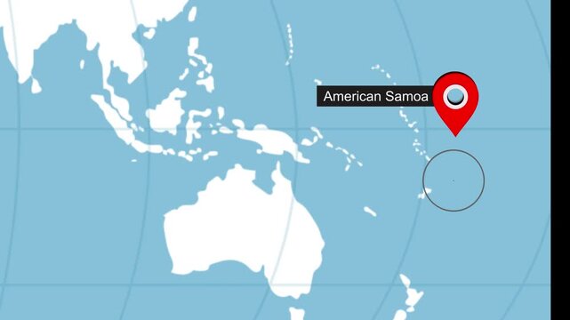 American Samoa map heighlighted on world map 17 animated motion background video footage dynamic visual for digital media presentations marketing scre