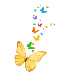 Magic Flight of Colorful Butterflies on Black © MindfulSolutionsArt