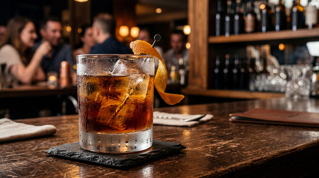 Classic Brazilian Rabo de Galo Cocktail with Citrus Peel