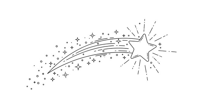 parkling Shooting Star with Glittering Starburst
