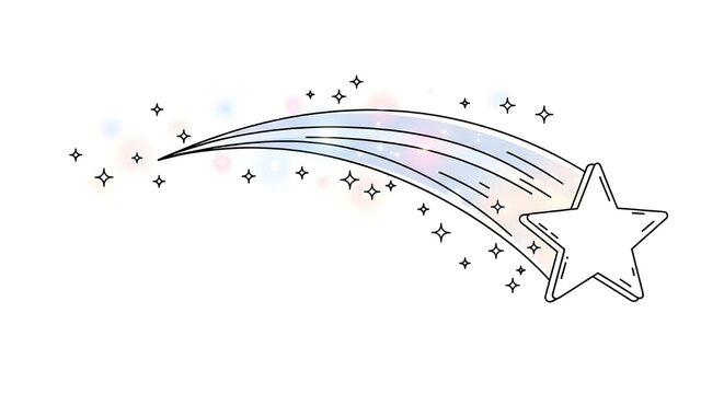 Minimal Shooting Star Trail with Sparkles