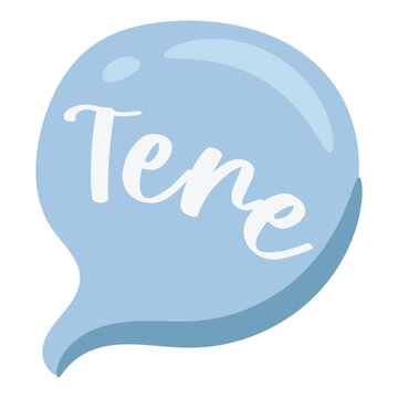 Colorful speech bubble sticker with Tere in Estonian language - english for hello greeting