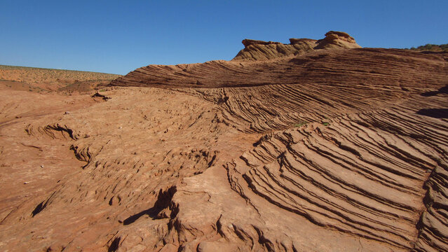Layered Red Rock Formations, Antelope Canyon Land (Navajo Nation Territory)