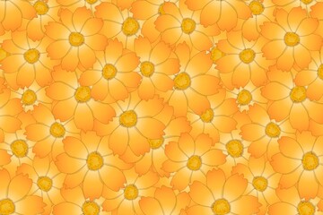 Vibrant orange flower pattern with yellow centers