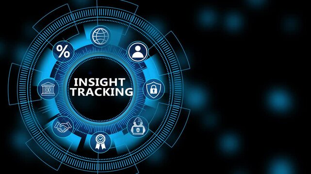 Digital insight tracking analytics dashboard with data monitoring business intelligence performance evaluation technology concept 4K animation