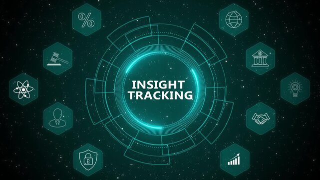 Futuristic insight tracking dashboard interface with analytics monitoring data intelligence technology concept 4K animation